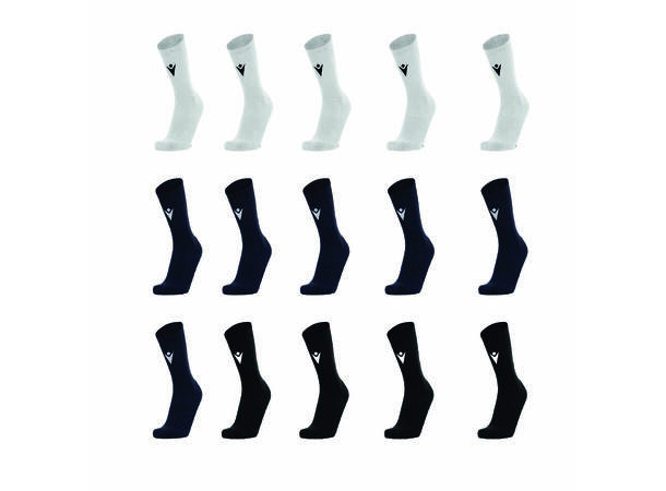 Macron Fixed Sokker 5 pk BLK L Sportssokker i bomullsmiks - Unisex 